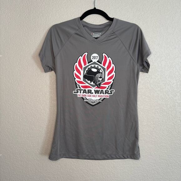 Champion Tops - Star Wars Dark Side Half Marathon 2017 Gray T-Shirt Women's Medium‎